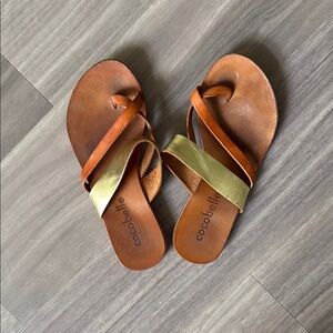 Sold!! Women's Brown and Gold Sandals